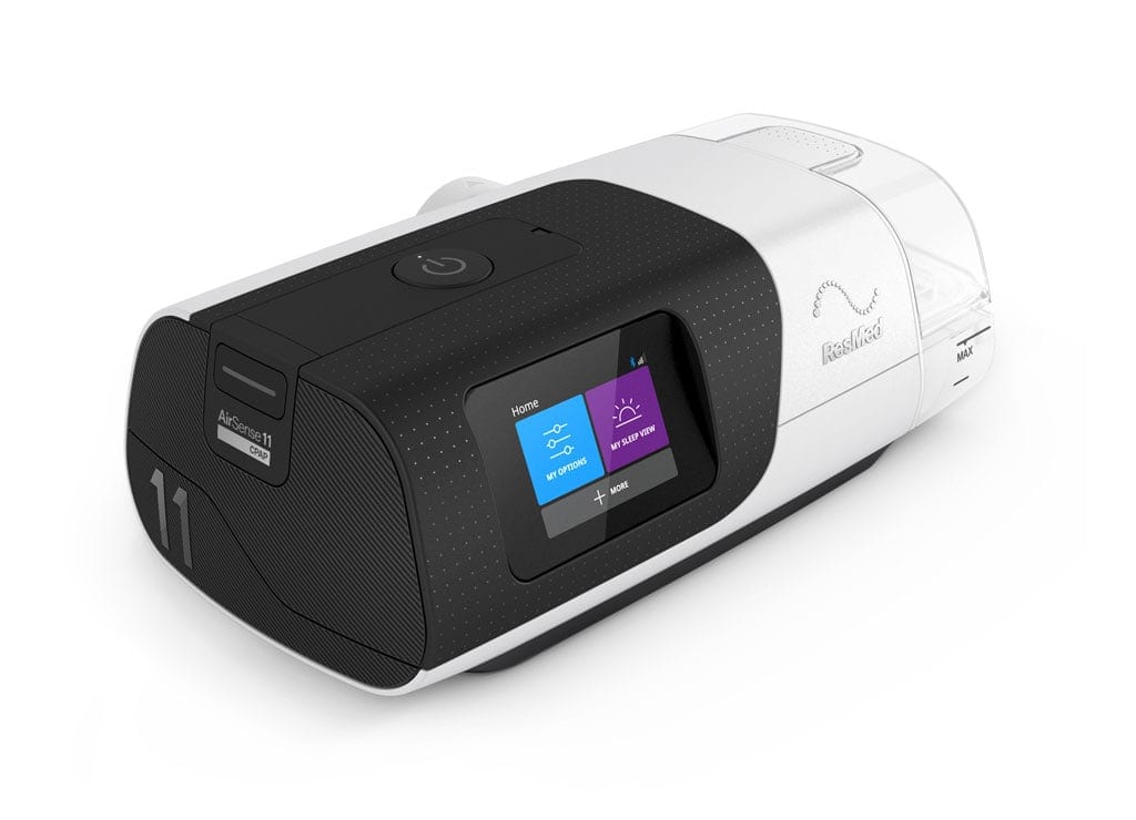 The ResMed AirSense 11 CPAP machine with its touchscreen display